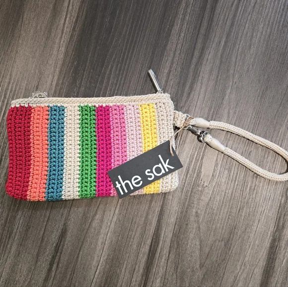 NWT THE SAK Vita Crochet Wristlet, Beach Stripe - Picture 5 of 10